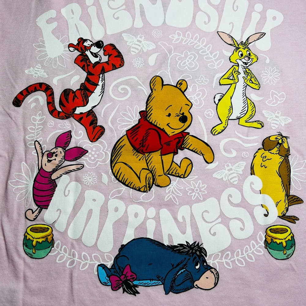 Pink Kids T-Shirt with Cartoon Characters - Picture 3 of 5